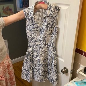 Betsey Johnson "floral & grid" burnout dress